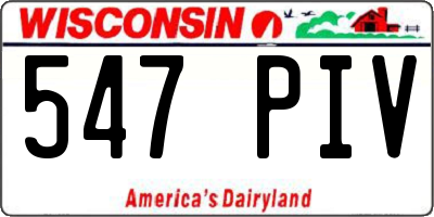 WI license plate 547PIV