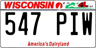 WI license plate 547PIW