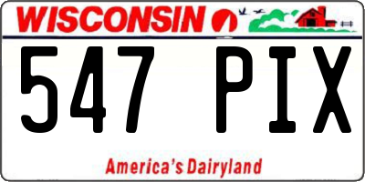WI license plate 547PIX