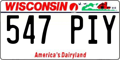 WI license plate 547PIY