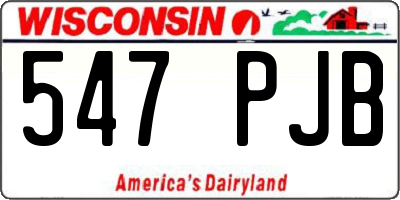 WI license plate 547PJB