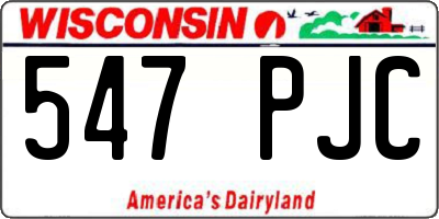 WI license plate 547PJC