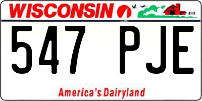 WI license plate 547PJE