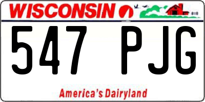 WI license plate 547PJG