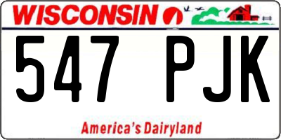 WI license plate 547PJK