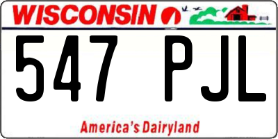 WI license plate 547PJL