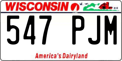 WI license plate 547PJM