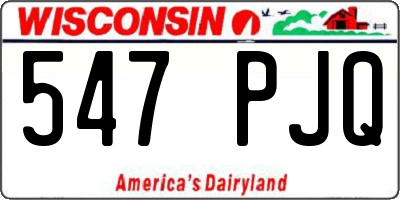 WI license plate 547PJQ