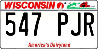 WI license plate 547PJR