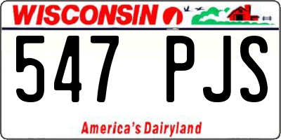 WI license plate 547PJS