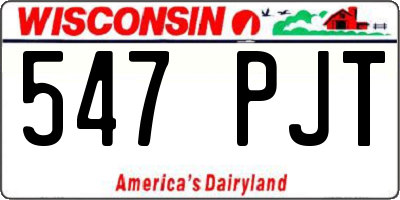 WI license plate 547PJT