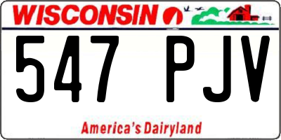 WI license plate 547PJV