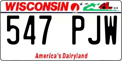 WI license plate 547PJW