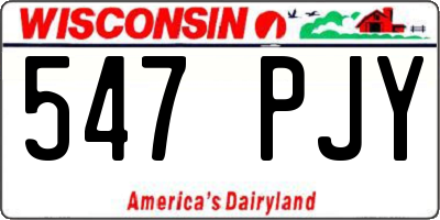 WI license plate 547PJY