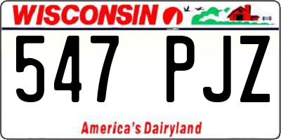 WI license plate 547PJZ