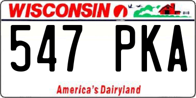 WI license plate 547PKA