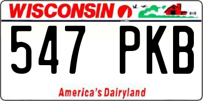 WI license plate 547PKB