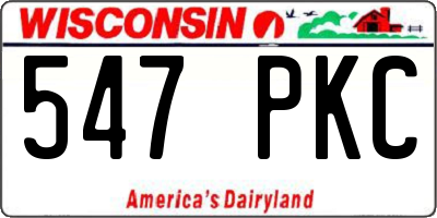 WI license plate 547PKC