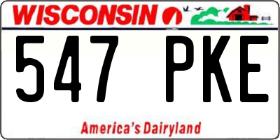 WI license plate 547PKE
