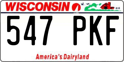 WI license plate 547PKF