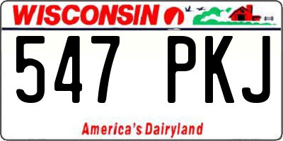 WI license plate 547PKJ