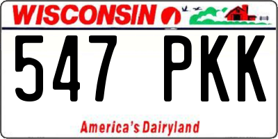 WI license plate 547PKK