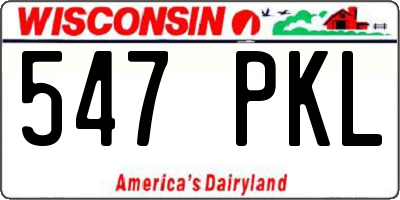 WI license plate 547PKL