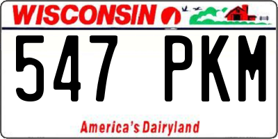WI license plate 547PKM