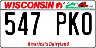 WI license plate 547PKO