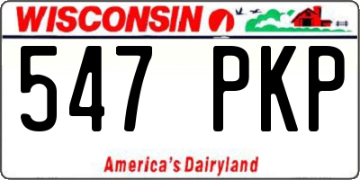 WI license plate 547PKP