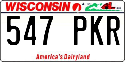 WI license plate 547PKR