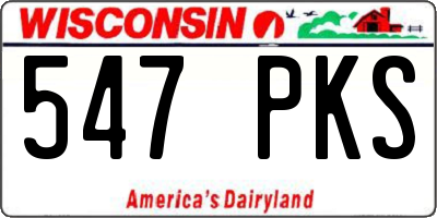 WI license plate 547PKS