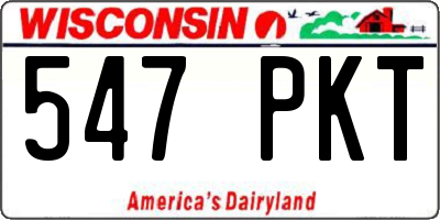 WI license plate 547PKT