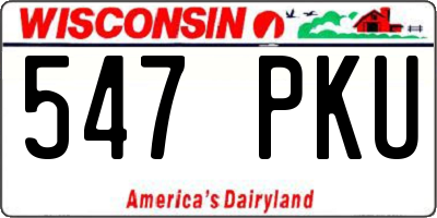 WI license plate 547PKU