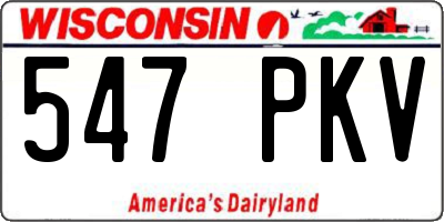 WI license plate 547PKV