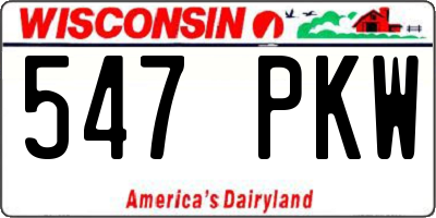 WI license plate 547PKW