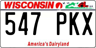 WI license plate 547PKX