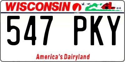 WI license plate 547PKY