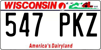 WI license plate 547PKZ