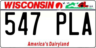 WI license plate 547PLA