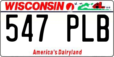 WI license plate 547PLB