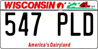WI license plate 547PLD