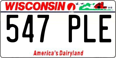 WI license plate 547PLE