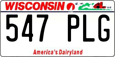 WI license plate 547PLG