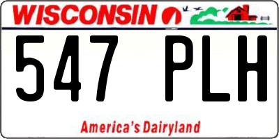 WI license plate 547PLH