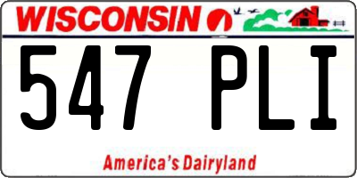 WI license plate 547PLI