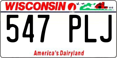 WI license plate 547PLJ