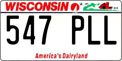 WI license plate 547PLL