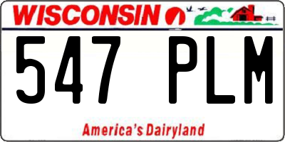 WI license plate 547PLM