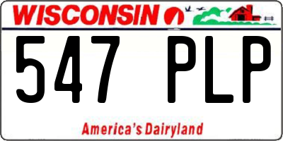 WI license plate 547PLP